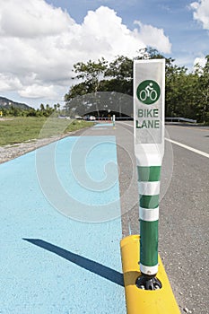 Road with bike lane in Pattaya