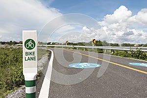 Road with bike lane in Pattaya,