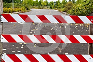 Road block barricade sign stripes