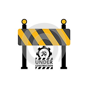 Road block sign, Under construction icon