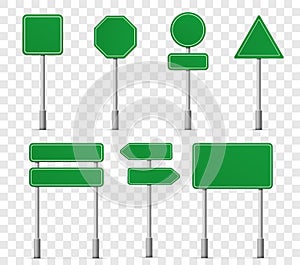 Road board highway signs icons. Vector street signboard information pointer or road signs mockups, street direction templates