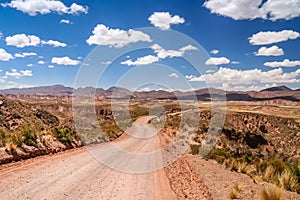 Road through the bolivian countryside