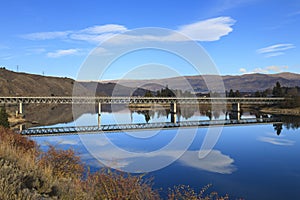 Road bridge over Lake Dunstan, New Zealand