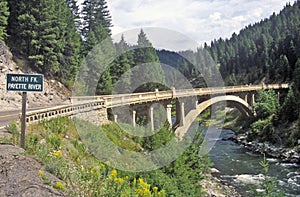 Road Bridge Over the Payette River, Idaho photo