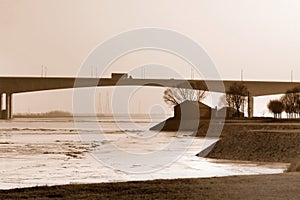 Road bridge over the river