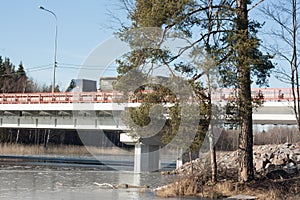 A road bridge over a river in the Karelian region