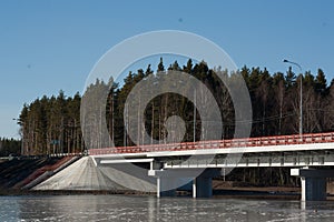 A road bridge over a river in the Karelian region