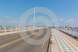 Road on bridge over the sea architecture for transportation.