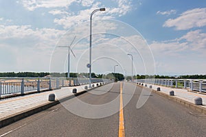 Road on bridge over the sea architecture for transportation.