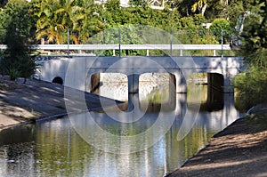 Road Bridge over water easement for flood relief photo