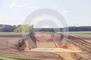 Road building construction site