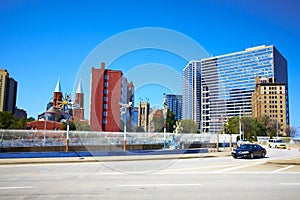 Road and buildings. Atlanta, GA.