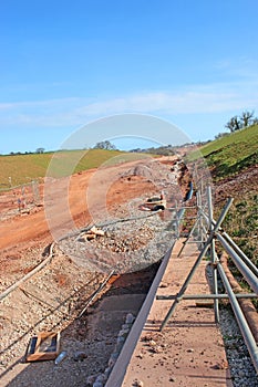 Road bypass construction site