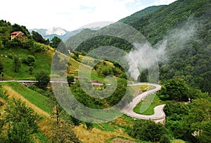 Road in Carnic Alps Near Paularo