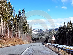 Road in Carpathian mountains, Ukraine