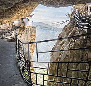 Road carved in the cliff face