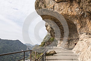 Road carved in the cliff face