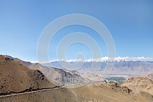 Road carved in Ladakh range, HDR