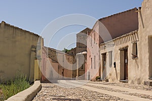 Road in the center of a Sardinian village