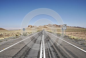 Road in chilean side of Atacama desert