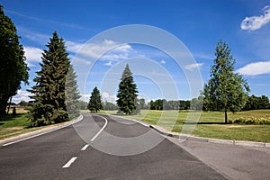 Road at city recreation area