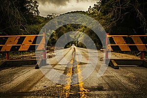 road closed ,caution for drivers