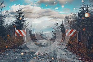 road closed ,caution for drivers