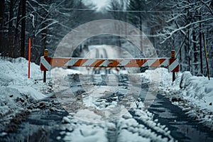 road closed ,caution for drivers