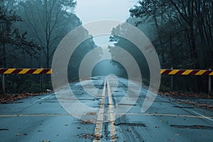 road closed ,caution for drivers