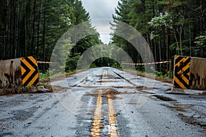 road closed ,caution for drivers