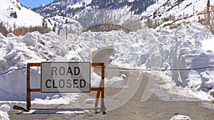 Road closed due to mass of snow