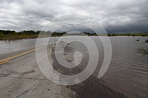 Road Closed by Flood Water