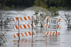 Road Closed by Flood Water