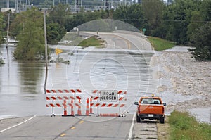 Road Closed by Flood Water