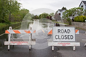 Road Closed Horizontal Flooded Street