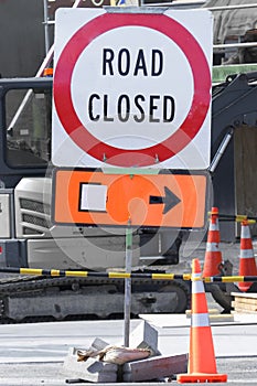 Road closed for repairs sign
