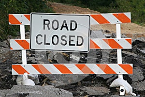 Road closed sign