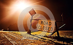 Road closed sign