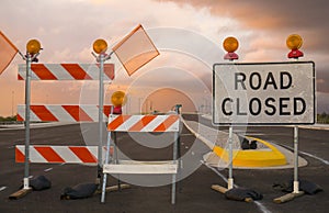 Road closed sign