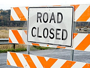 Road closed sign