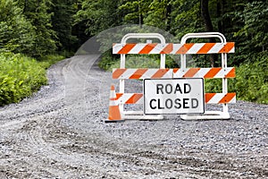 Road Closed Sign on Rural Dirt Road