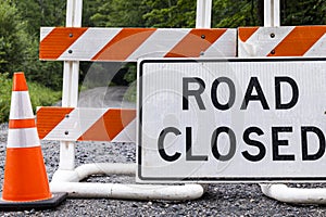 Road Closed Sign on Rural Dirt Road