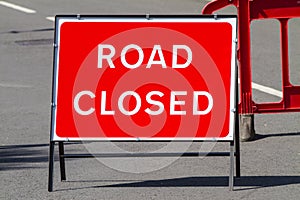 Road closed sign