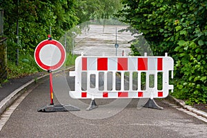 Road closure due to flooding