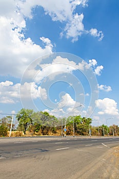 The road with cloud and blue sky nature landscape