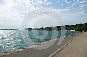 Road on coast with beautiful view on sea, clean water, adriatic