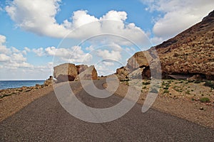 The road on the coast of Indian ocean, Socotra island, Yemen