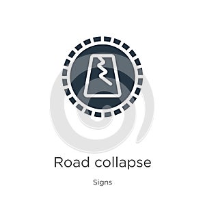 Road collapse icon vector. Trendy flat road collapse icon from signs collection isolated on white background. Vector illustration