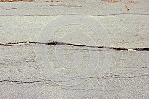 Road collapsed and subsidence cracking