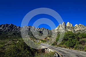 Road into the colorful peaks of Organ Mountains-Desert Peaks National Monument in New Mexico
